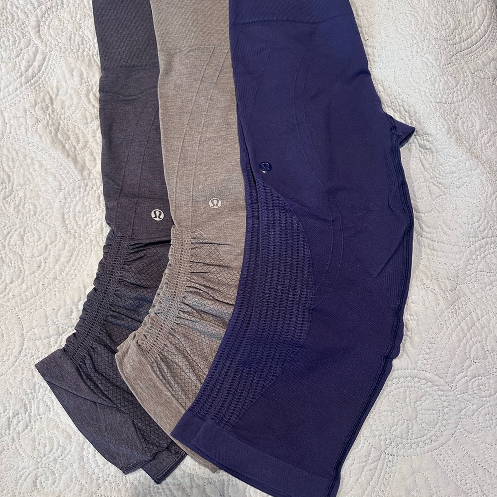 lululemon athletica Kids Performance Legging Trio - Navy, Gray, Charcoal